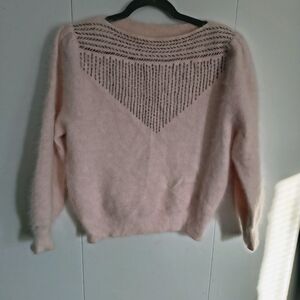 Blush Pink Sweater with Embellished Design